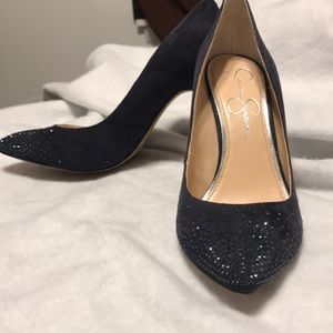Sparkly dark blue Jessica Simpson heels